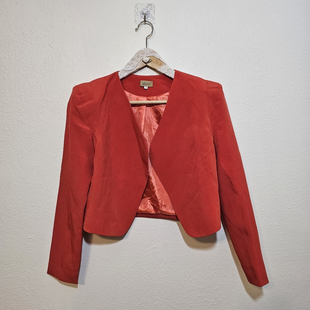 Piko 1988 Cropped Orange Blazer with Shoulder Pads Sz M NWOT